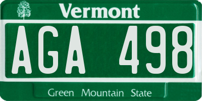 VT license plate AGA498