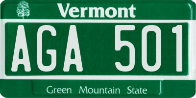 VT license plate AGA501