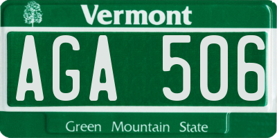 VT license plate AGA506