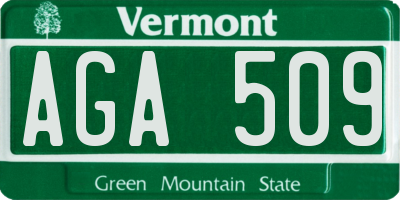 VT license plate AGA509