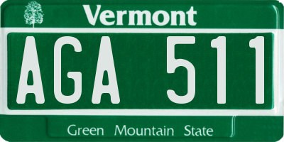 VT license plate AGA511