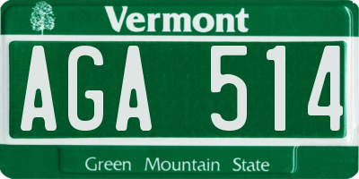 VT license plate AGA514