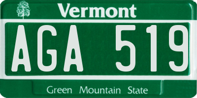 VT license plate AGA519