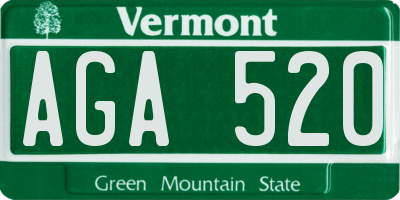VT license plate AGA520