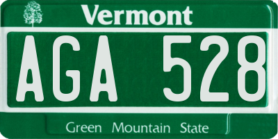 VT license plate AGA528