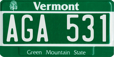 VT license plate AGA531