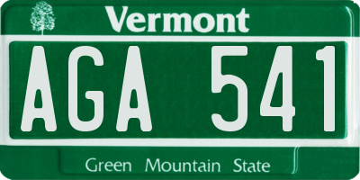 VT license plate AGA541
