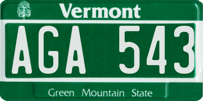 VT license plate AGA543
