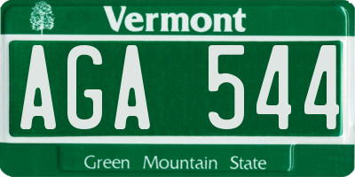 VT license plate AGA544