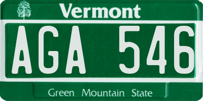 VT license plate AGA546