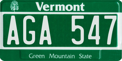 VT license plate AGA547