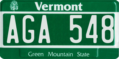 VT license plate AGA548