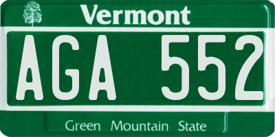 VT license plate AGA552
