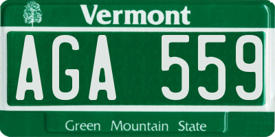 VT license plate AGA559
