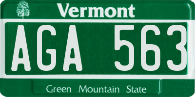 VT license plate AGA563