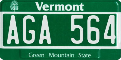 VT license plate AGA564