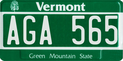 VT license plate AGA565