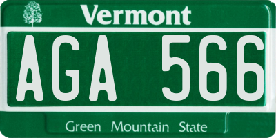 VT license plate AGA566