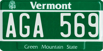 VT license plate AGA569