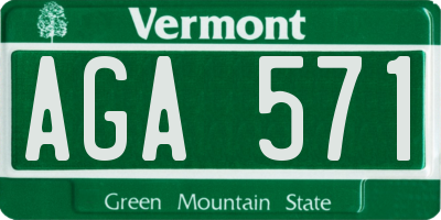 VT license plate AGA571