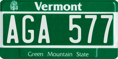 VT license plate AGA577