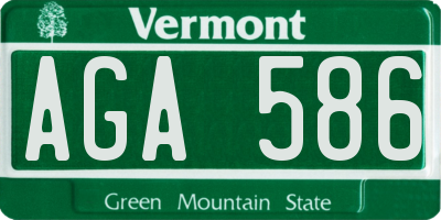 VT license plate AGA586