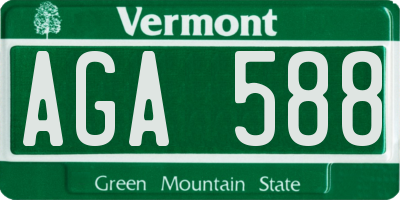 VT license plate AGA588