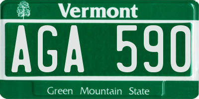 VT license plate AGA590