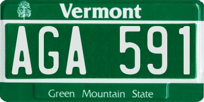 VT license plate AGA591