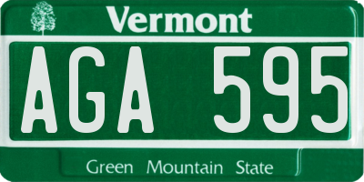 VT license plate AGA595