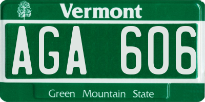 VT license plate AGA606