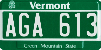 VT license plate AGA613