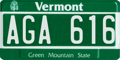 VT license plate AGA616