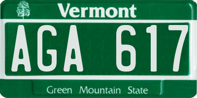 VT license plate AGA617