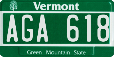 VT license plate AGA618