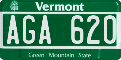 VT license plate AGA620