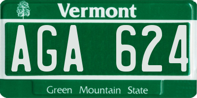 VT license plate AGA624