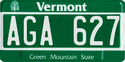 VT license plate AGA627