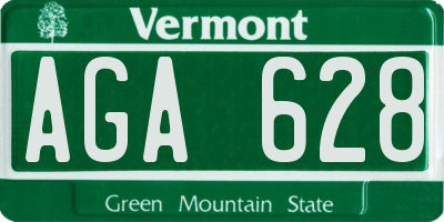 VT license plate AGA628