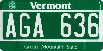 VT license plate AGA636