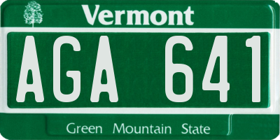 VT license plate AGA641