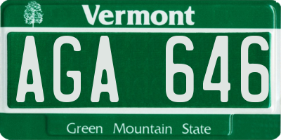 VT license plate AGA646