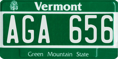 VT license plate AGA656
