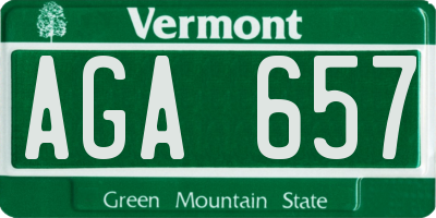 VT license plate AGA657