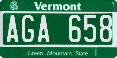 VT license plate AGA658