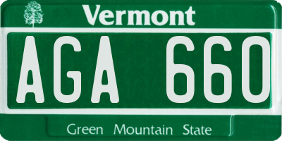 VT license plate AGA660