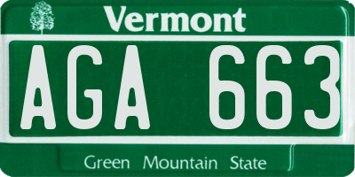 VT license plate AGA663