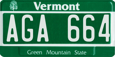 VT license plate AGA664