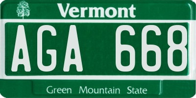 VT license plate AGA668