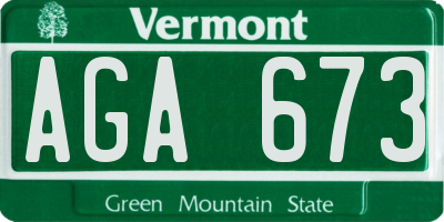 VT license plate AGA673